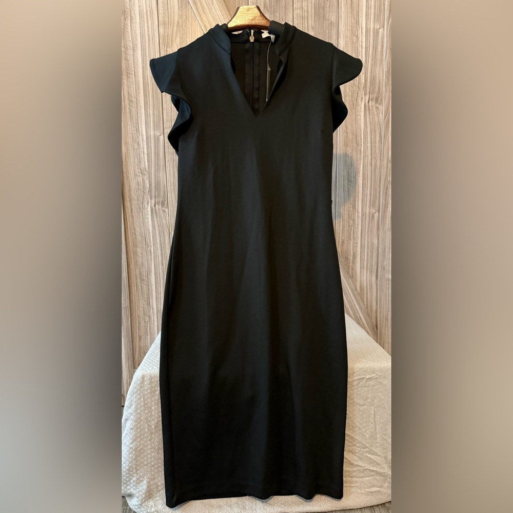 New York & Company Black Ruffle Sleeve Sheath Dress – Size M (NWT)